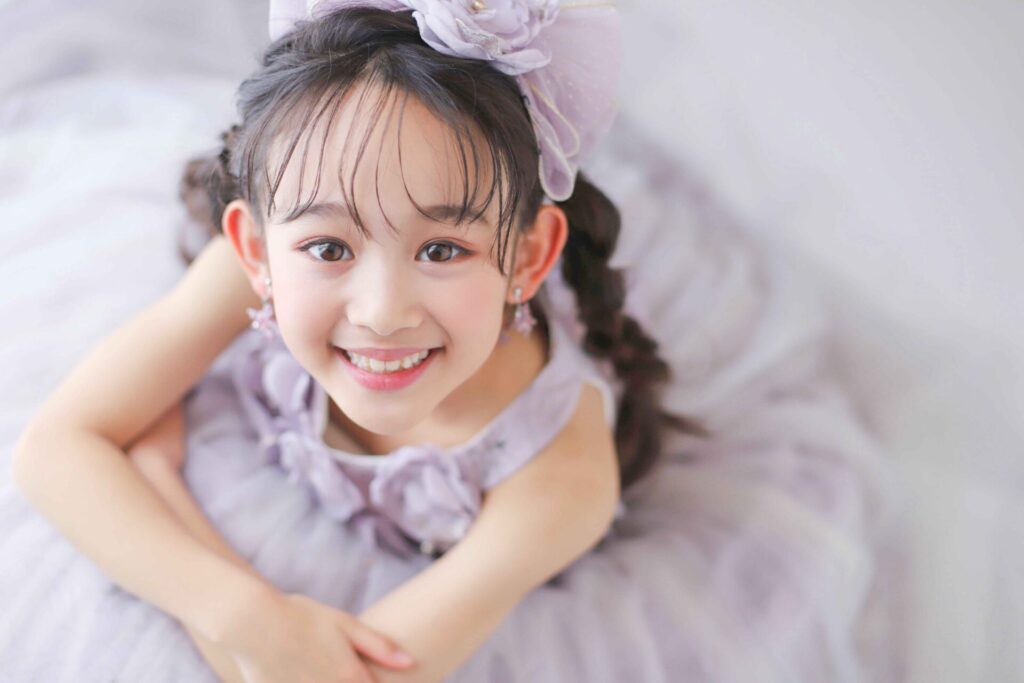 七五三(753)橿原市_フォトスタジオワタナベ(渡辺写真館)奈良橿原店_7歳女の子ドレス撮影