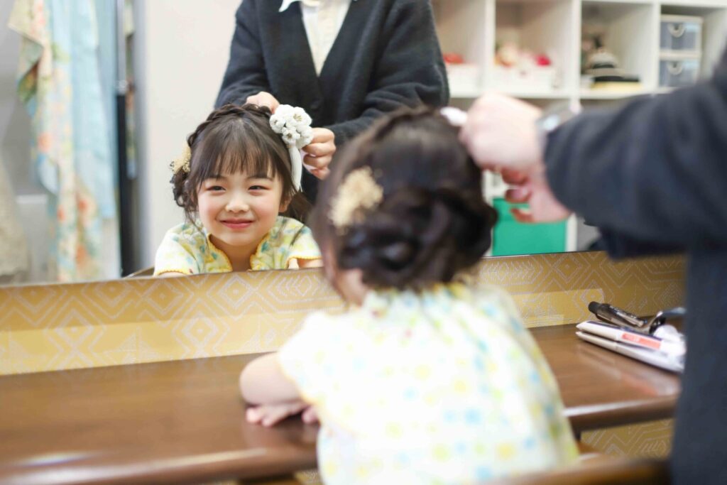 七五三(753)橿原市_フォトスタジオワタナベ(渡辺写真館)奈良橿原店_着付けヘア
